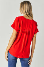 Load image into Gallery viewer, V-Neck Dolman Sleeve Solid Basic Top
