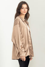 Load image into Gallery viewer, Completely Charmed Oversized Satin shirt
