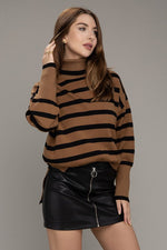 Load image into Gallery viewer, Stripe Turtleneck Knit
