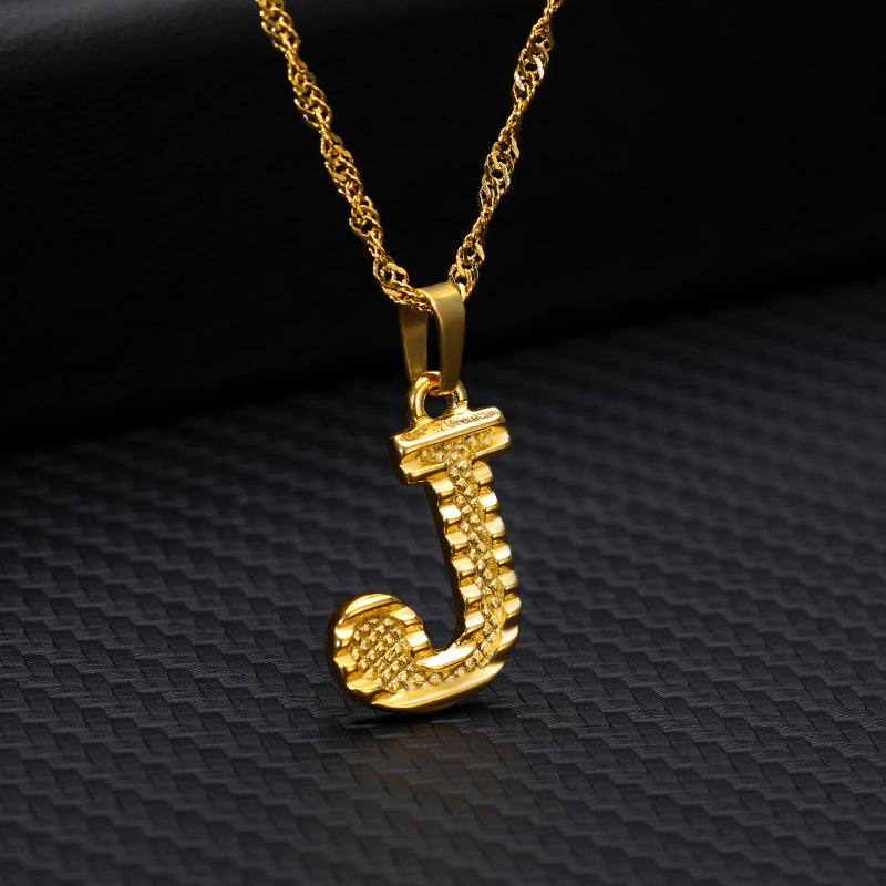 Initial Letters Gold-Plated Pendant Necklace