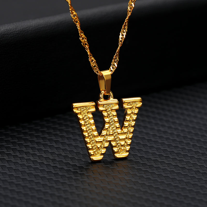 Initial Letters Gold-Plated Pendant Necklace