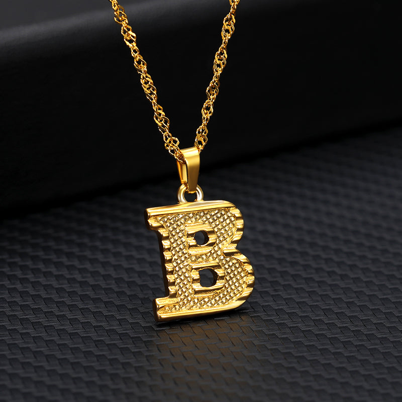 Initial Letters Gold-Plated Pendant Necklace