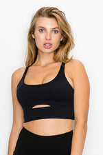 Load image into Gallery viewer, Cross Back Front Slit Sports Bra
