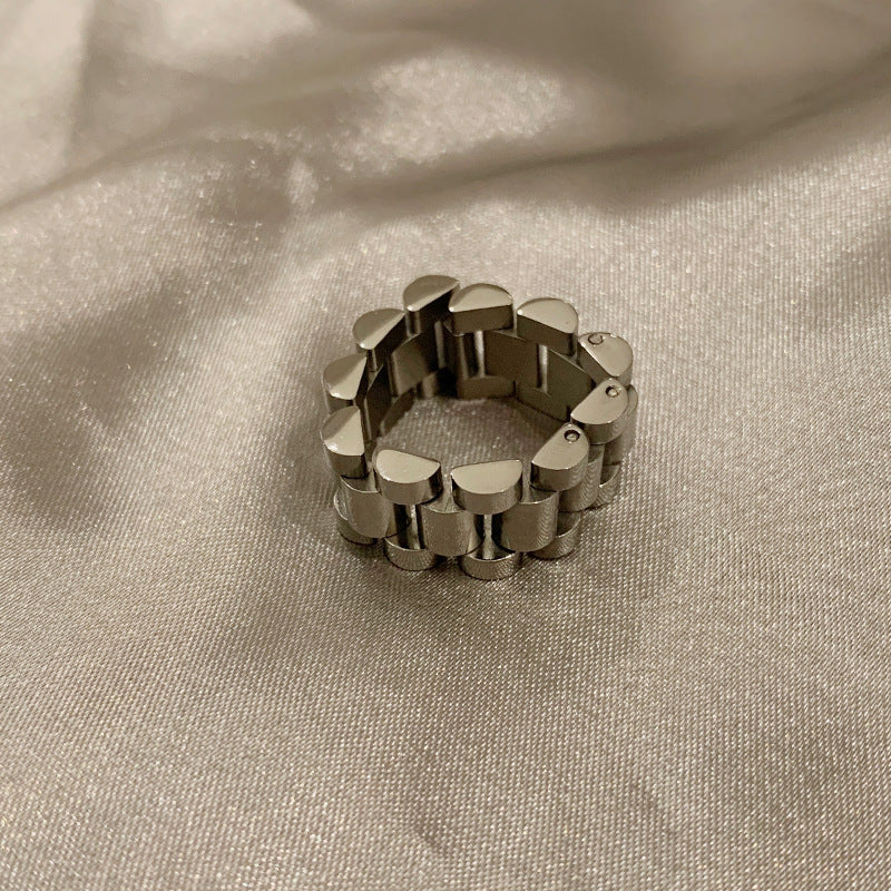 Retro Personality Titanium Steel Chain Ring