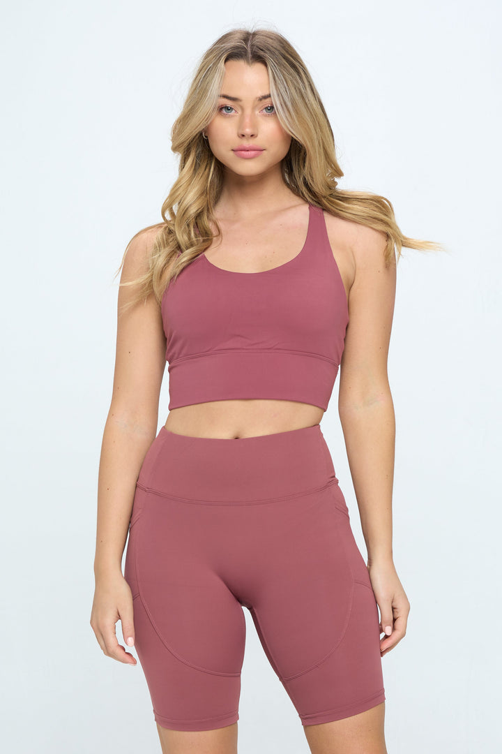 Criss Cross Back Sports Bra Active Wear