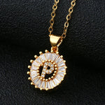 Load image into Gallery viewer, Initial Necklace Copper Inlaid Cubic Zircon
