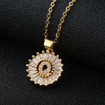 Load image into Gallery viewer, Initial Necklace Copper Inlaid Cubic Zircon
