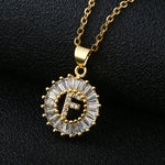 Load image into Gallery viewer, Initial Necklace Copper Inlaid Cubic Zircon
