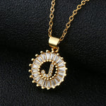 Load image into Gallery viewer, Initial Necklace Copper Inlaid Cubic Zircon
