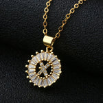 Load image into Gallery viewer, Initial Necklace Copper Inlaid Cubic Zircon
