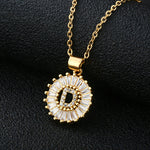 Load image into Gallery viewer, Initial Necklace Copper Inlaid Cubic Zircon
