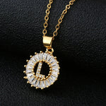 Load image into Gallery viewer, Initial Necklace Copper Inlaid Cubic Zircon
