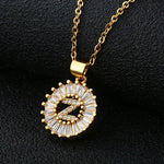 Load image into Gallery viewer, Initial Necklace Copper Inlaid Cubic Zircon
