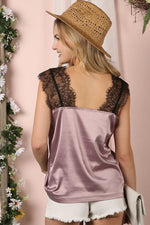 Load image into Gallery viewer, Eyelash Lace Silky Camisole Blouse
