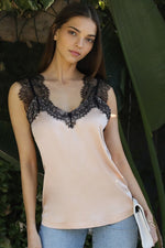 Load image into Gallery viewer, Eyelash Lace Silky Camisole Blouse
