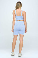 Load image into Gallery viewer, 2 Piece Mineral wash seamless biker shorts set
