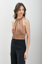 Load image into Gallery viewer, Toffee Smocked Waist Top
