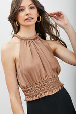 Load image into Gallery viewer, Toffee Smocked Waist Top
