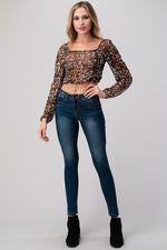 Load image into Gallery viewer, Leopard Mesh Crop Top
