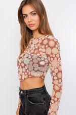 Load image into Gallery viewer, Long Sleeve Merrow Detail Crop Top
