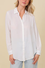 Load image into Gallery viewer, Oversized Long Sleeve Button Down Chiffon Blouse
