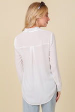 Load image into Gallery viewer, Oversized Long Sleeve Button Down Chiffon Blouse
