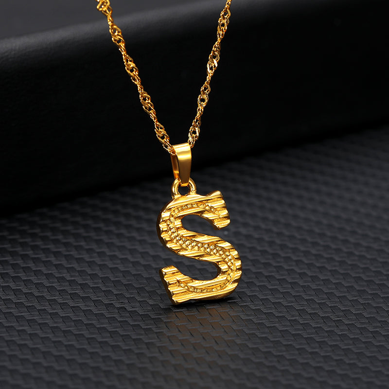 Initial Letters Gold-Plated Pendant Necklace