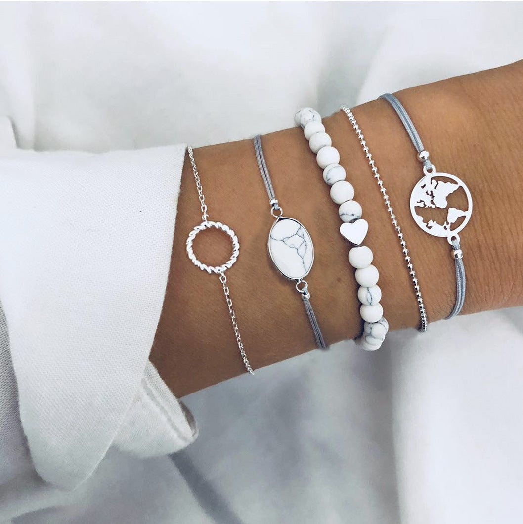 Five Piece Earth Bracelet Jewelry Set