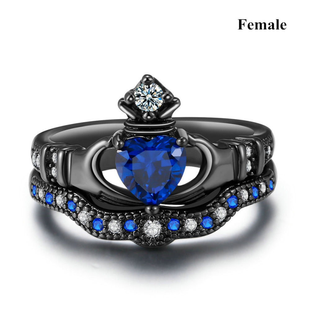 Crown Love Sapphire Dark Ring