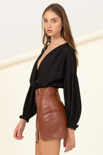 Load image into Gallery viewer, Pretty Pleased Wrap Crop Blouse
