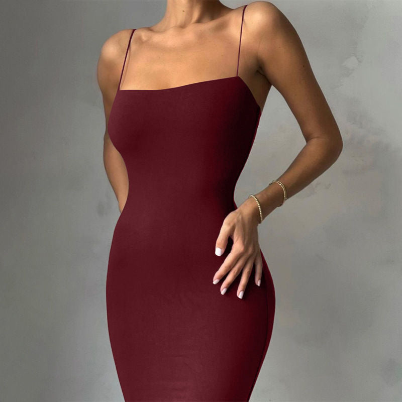 Raina Thin-Strap Long Bodycon Dress