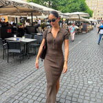 Load image into Gallery viewer, Yasmin Fitted Botton-up Dress
