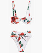 Load image into Gallery viewer, High Waist Floral Two Piece Bikini Set
