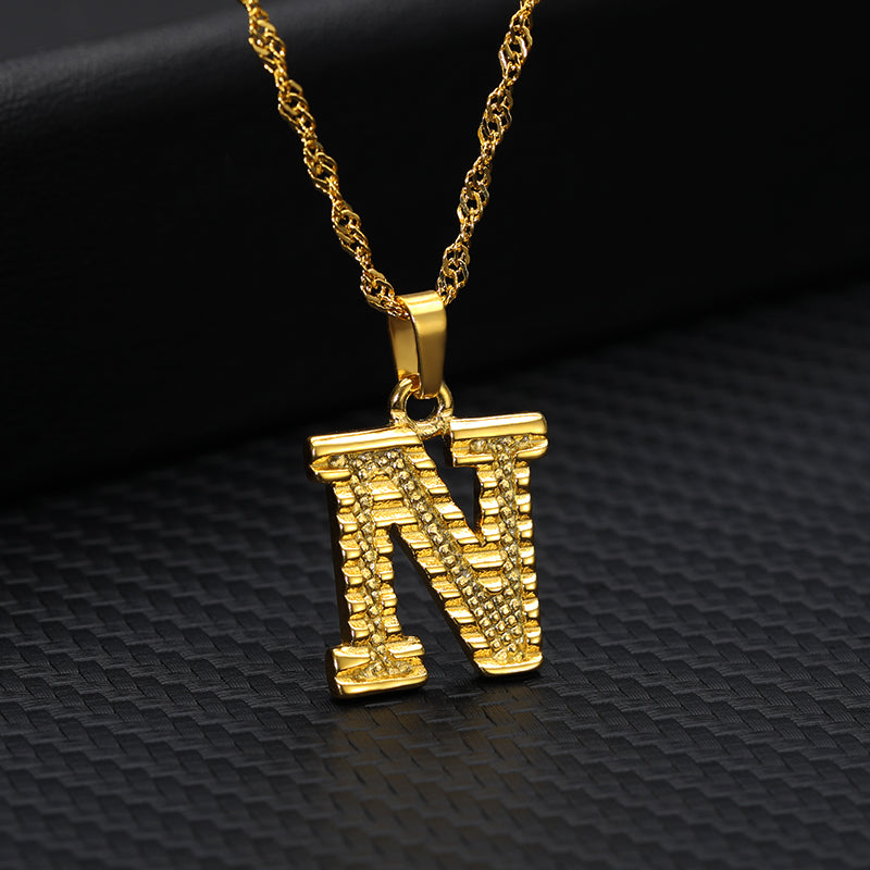 Initial Letters Gold-Plated Pendant Necklace