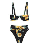 Load image into Gallery viewer, High Waist Floral Two Piece Bikini Set
