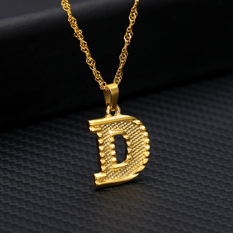 Initial Letters Gold-Plated Pendant Necklace