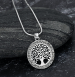 Load image into Gallery viewer, Tree of Life Pendant With Cubic Zirconia
