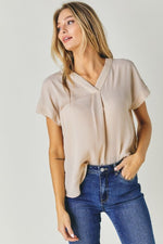 Load image into Gallery viewer, V-Neck Dolman Sleeve Solid Basic Top
