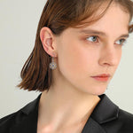 Load image into Gallery viewer, Silver Daisy Flower Dangle Earrings Jewelry
