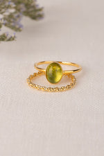 Load image into Gallery viewer, Rylie Natural Stone Two-Piece Gold Ring Set
