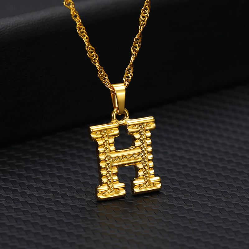 Initial Letters Gold-Plated Pendant Necklace