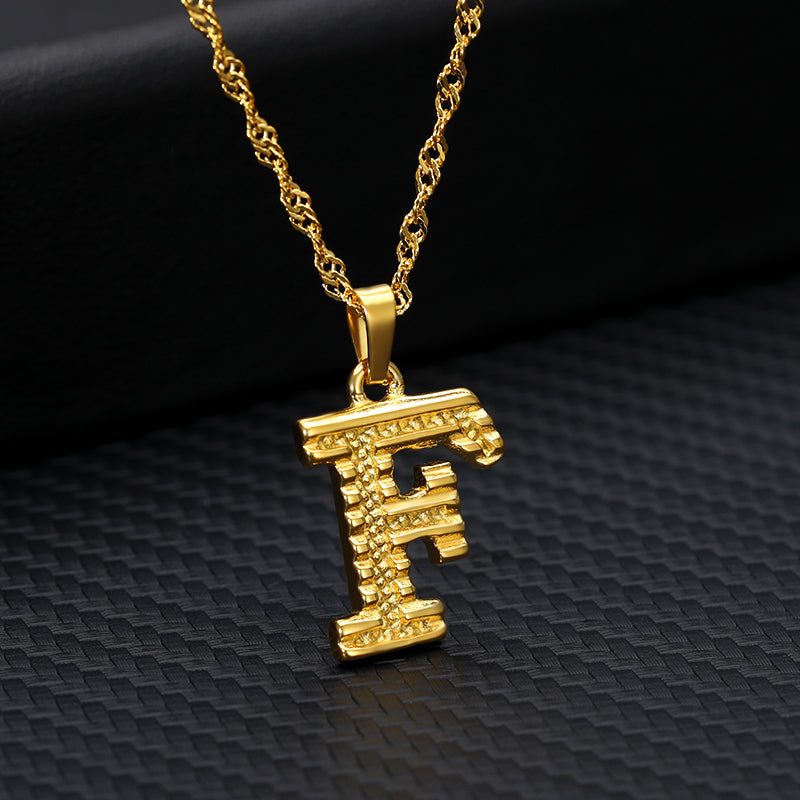 Initial Letters Gold-Plated Pendant Necklace