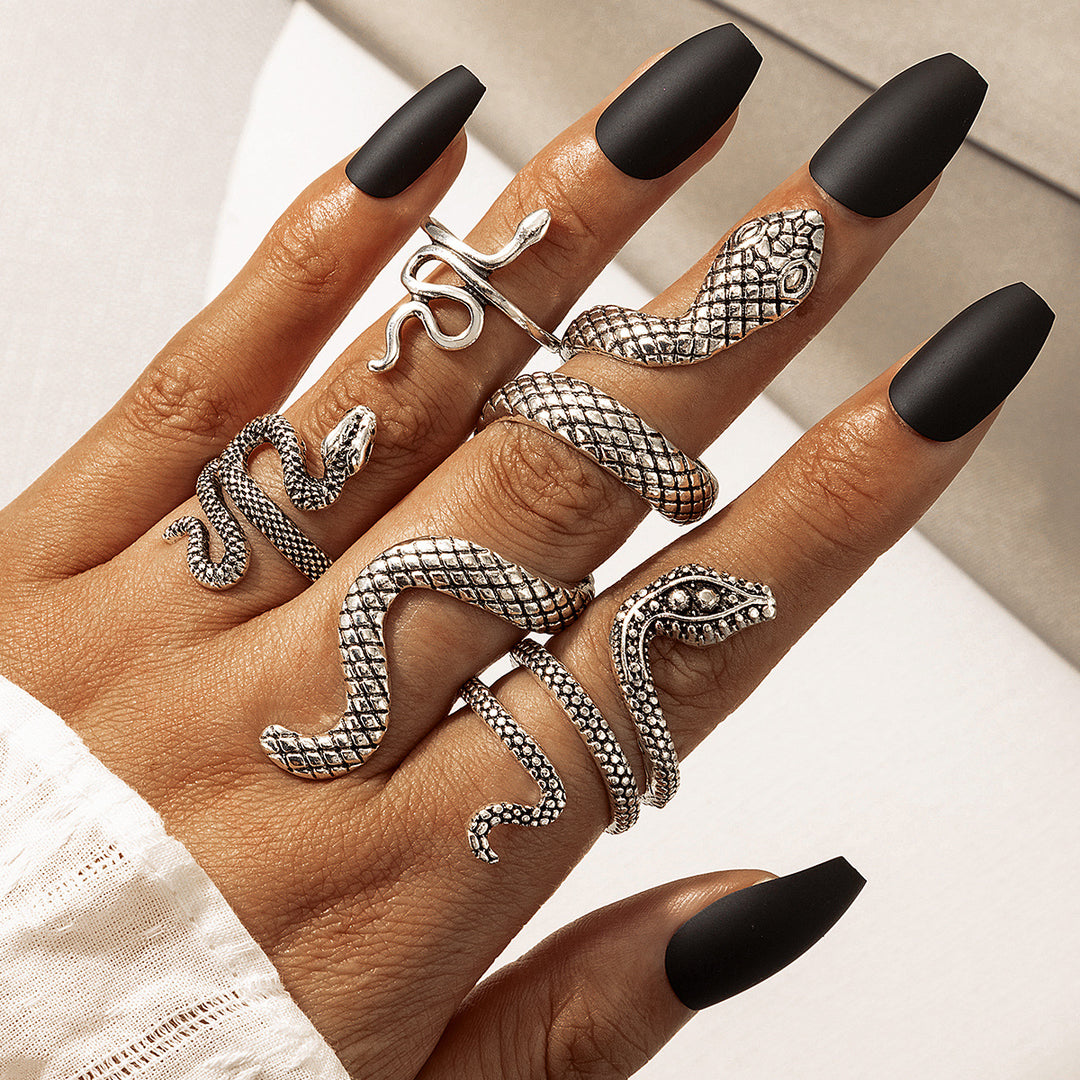 Collection of Snake Print Rings