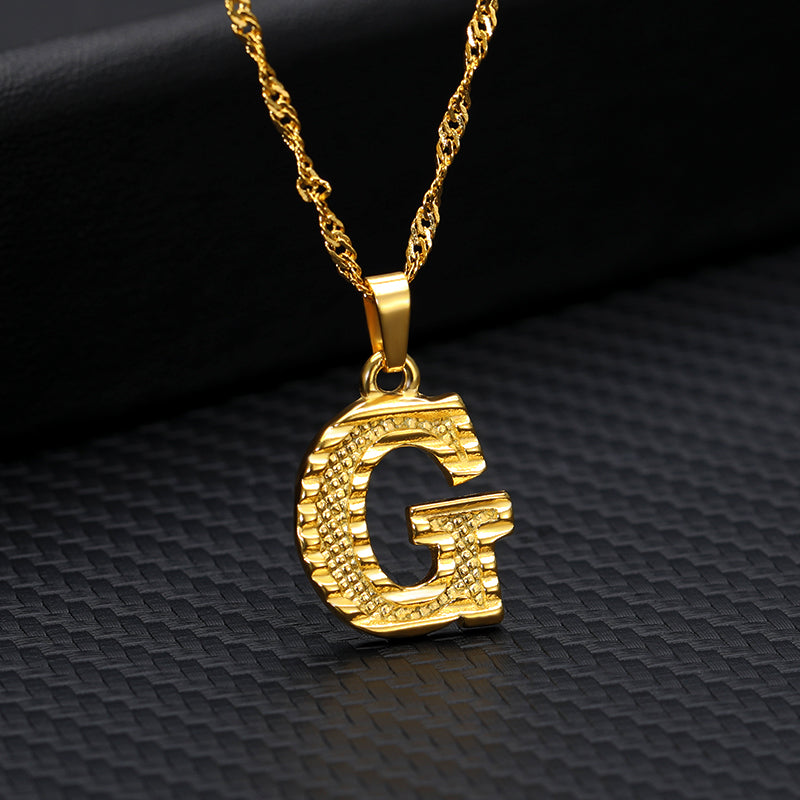 Initial Letters Gold-Plated Pendant Necklace