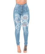 Load image into Gallery viewer, Women&#39;s Ripped Denim Pants
