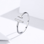 Load image into Gallery viewer, Parallel line white gold plated ring
