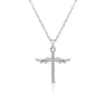 Load image into Gallery viewer, Simple Cross Diamond Angel Wings Pendant
