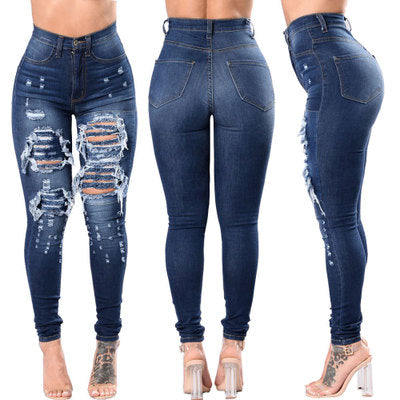 Carolina Distressed Dark Blue Jeans