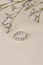 Load image into Gallery viewer, Daisy Woven Chain Adjustable Silver Ring
