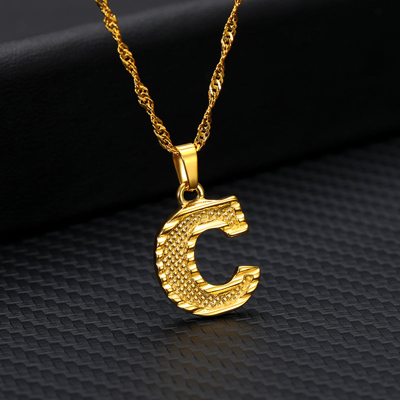 Initial Letters Gold-Plated Pendant Necklace